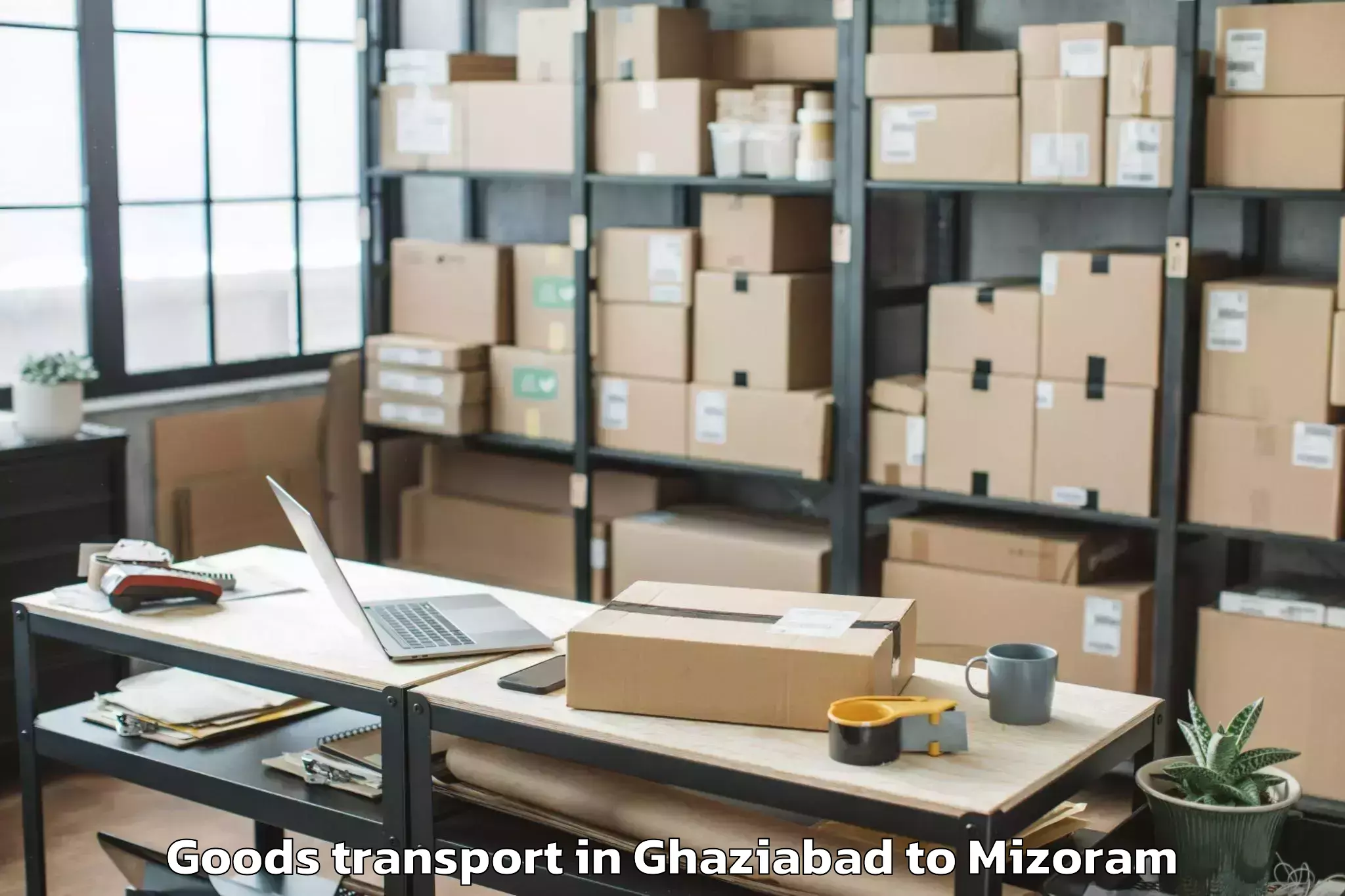 Trusted Ghaziabad to Saitual Goods Transport